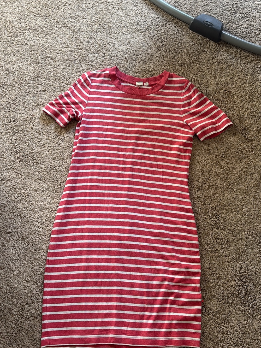 GAP Red and White Striped Short Sleeve Mini Dress